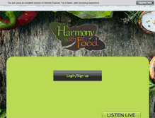 Tablet Screenshot of harmonywithfood.com